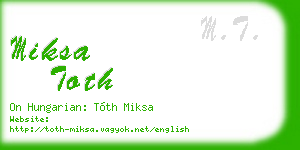 miksa toth business card